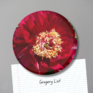 Röd Karl Rosenfield Peony Magnet