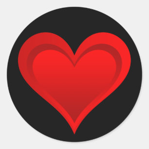 RÖD KÄRLEK HEART + text och idéer Runt Klistermärke