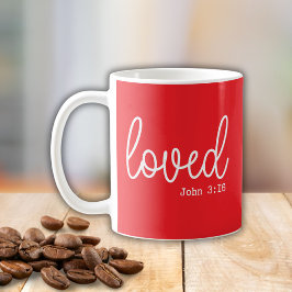 Röd kärlek tro citat minimalism kaffemugg
