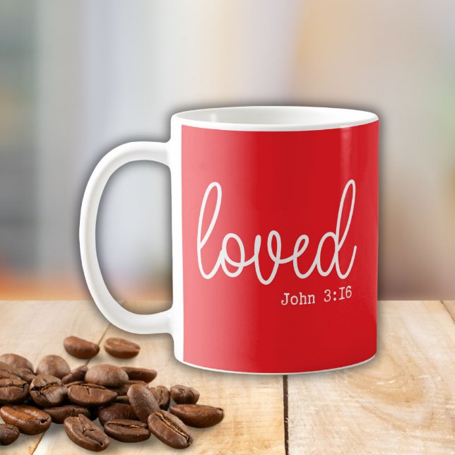 Röd kärlek tro citat minimalism kaffemugg (Skapare uppladdad)