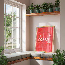 Röd kärlek tro citat minimalism poster