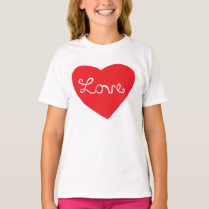 Röd kärlekhjärta tee shirt