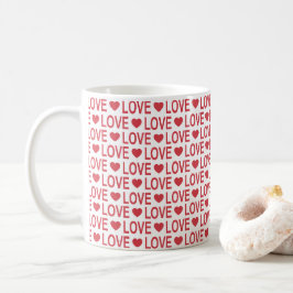 Röd Kärleksmönstrad Kaffemug Kaffemugg