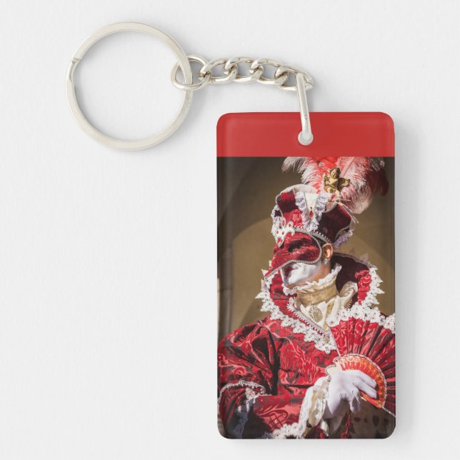 Röd karneval mask i Venedig, Italien (Framsidan)