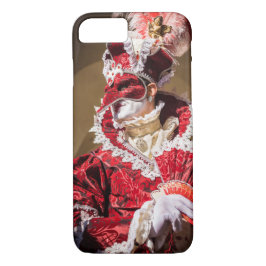 Röd karneval mask i Venedig, Italien