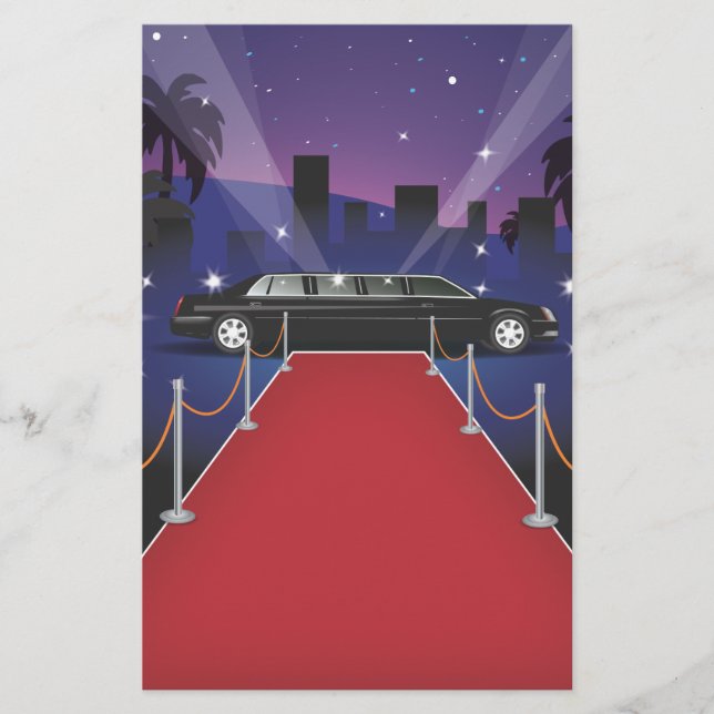 Röd karpet Celebrity-limo Brevpapper (Framsida)