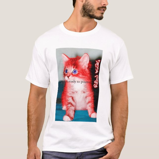 röd kat tee shirt (Framsida)