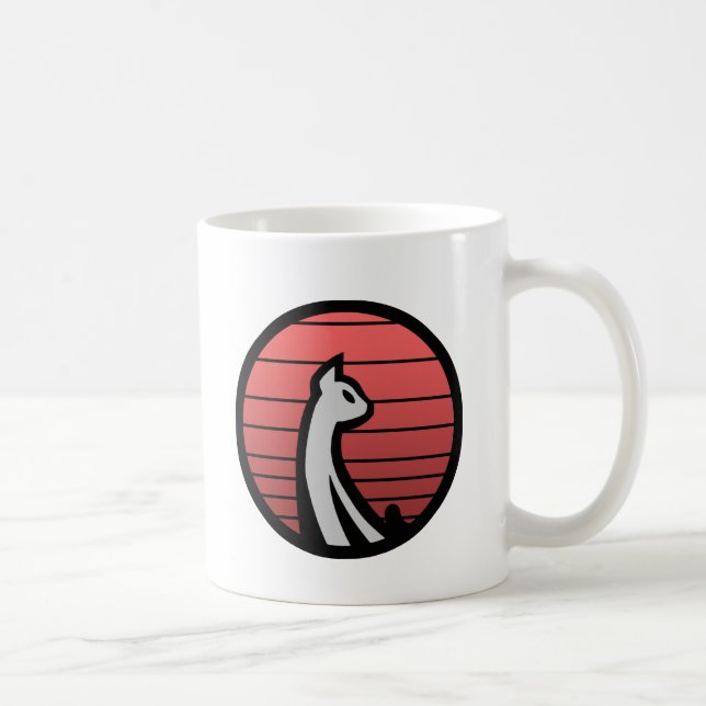 Röd katt kaffemugg (Höger)