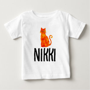 RÖD KATT NAMN FLIKOR SMÅBARN T-SHIRTS