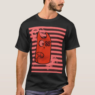 Röd katt t shirt