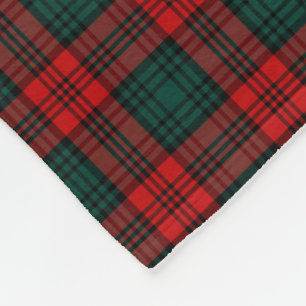 Röd Kerr klan och grön Tartan för skog Fleecefilt