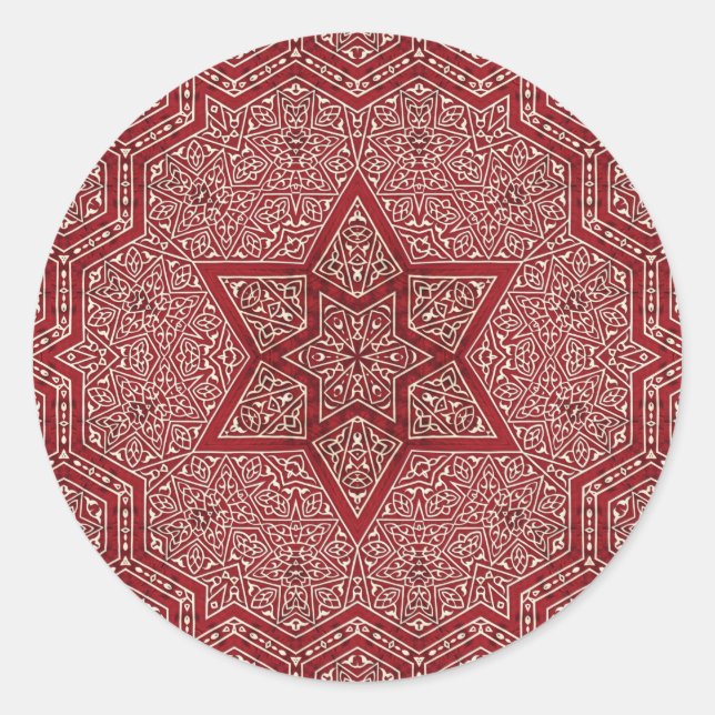 röd khayameya runt klistermärke (Framsida)