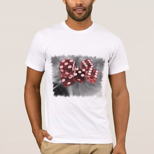 Röd kickrulltärning Las Vegas Tee Shirt (Framsida)