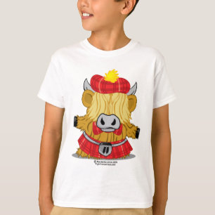 Röd Kilt för höglands- ko T Shirt