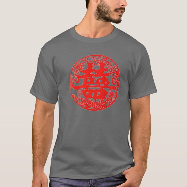 Röd kinesdubblalycka t shirt (Framsida)