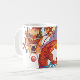Röd kinesisk drake kaffemugg