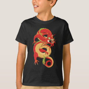 Röd kinesisk drake t shirt