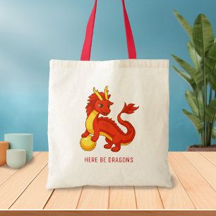 Röd kinesisk drake tygkasse