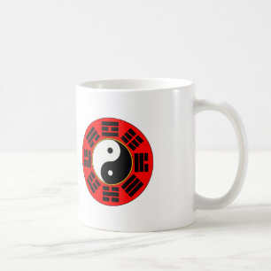 Röd kinesisk harmoniBagua Trigram Yin Yang Kaffemugg