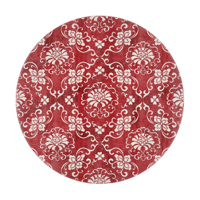 Röd kinesiska spiral-blommans bakgrund. (Framsidan)