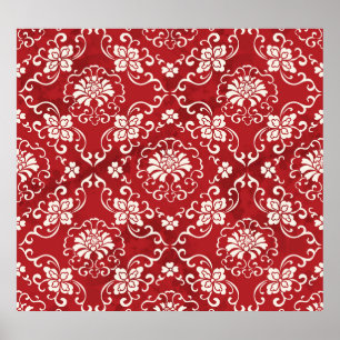 Röd kinesiska spiral-blommans bakgrund. poster