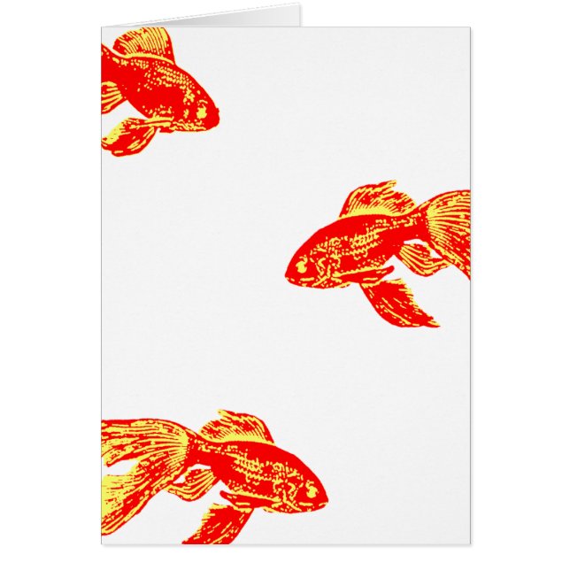 röd kingyo hälsningskort (Framsidan)