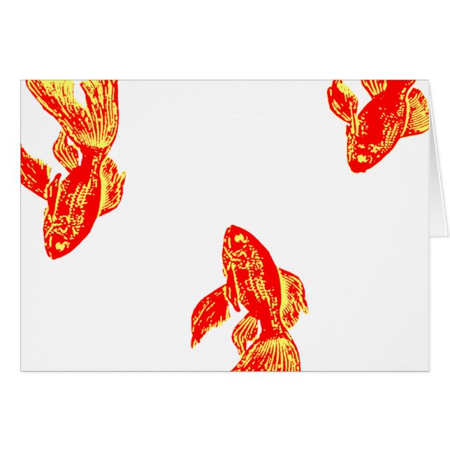 röd kingyo hälsningskort (Framsidan Horizontal)