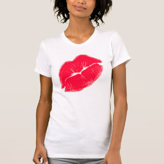 Röd Kissy läppar Tee Shirt
