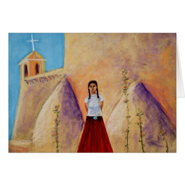 Röd kjol (JAG) Hälsningskort (Framsidan Horizontal)