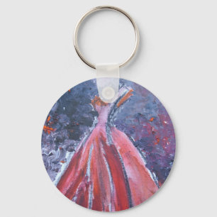 Röd klänning Keychain Nyckelring
