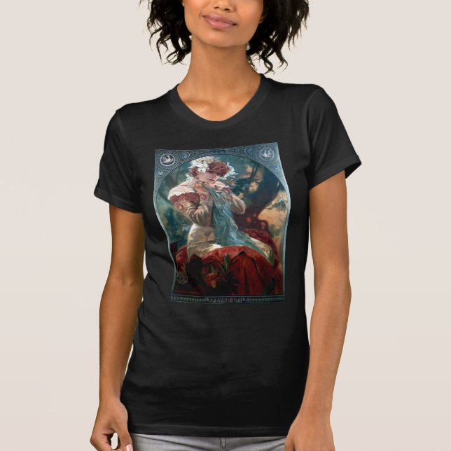 Röd klänning Mucha för Lefevre-Utile art T-shirt (Framsida)