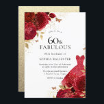 Röd klänning och Ro Guld Glitter 60:e födelsedag Inbjudningar<br><div class="desc">Röd press & Ro Guld Glitter 60:e födelsedagsinbjudan Mer blommigt i eleganten i vår butik! Se matchande samling i vår butik</div>