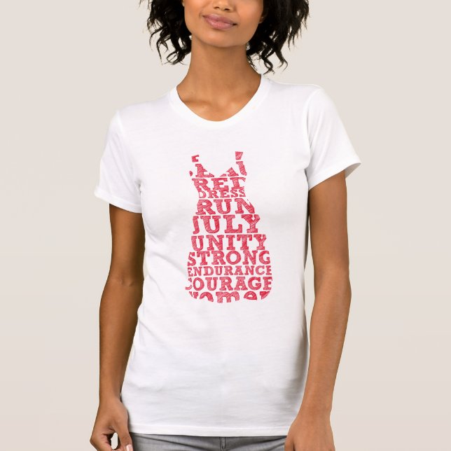 Röd klänningspringa tee (Framsida)