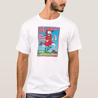 Röd klänningspringa tee shirt