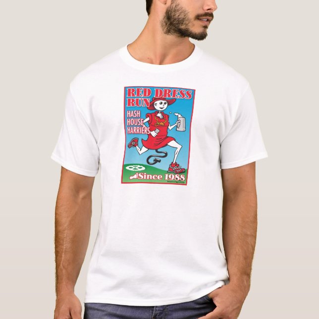 Röd klänningspringa tee shirt (Framsida)