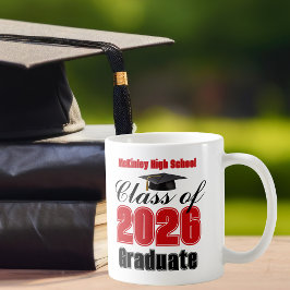 Röd klass 2026-examenspresent kaffemugg