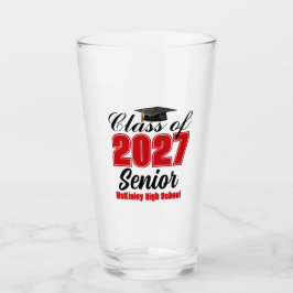 Röd klass 2027 Senior Anpassad High School Glaskopp