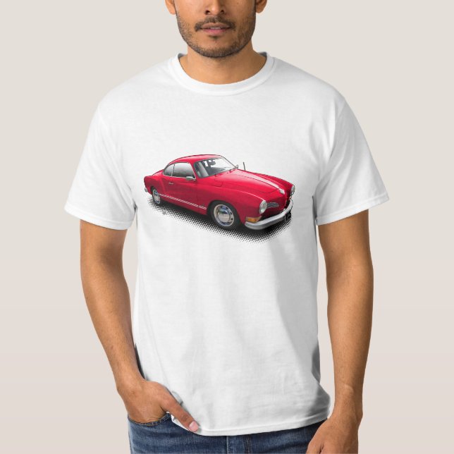 Röd klassiker tyska Ghia på vitT-tröja Tee Shirt (Framsida)