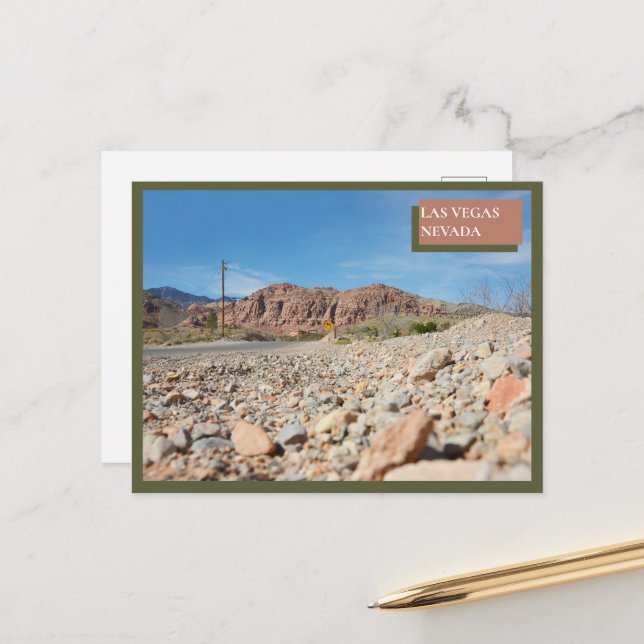 Röd klippkanjon Natur Las Vegas Nevada Öken  Vykort (Fram/Back In Situ)