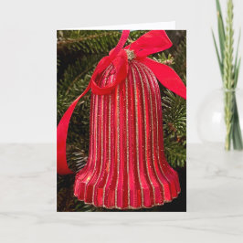 Röd klocka julgran ornament tack kort