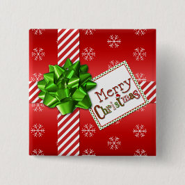 Röd knäppas vitgod julsnöflingor knapp