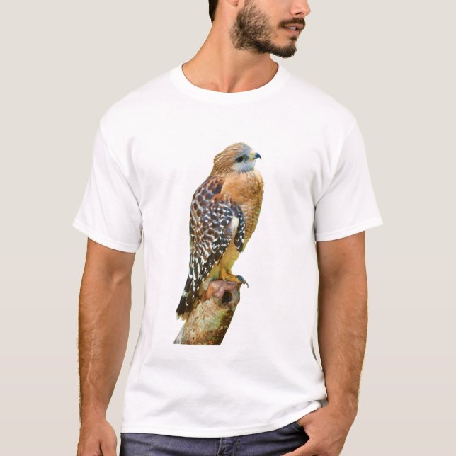 Röd-Knuffad hök T-shirt (Framsida)