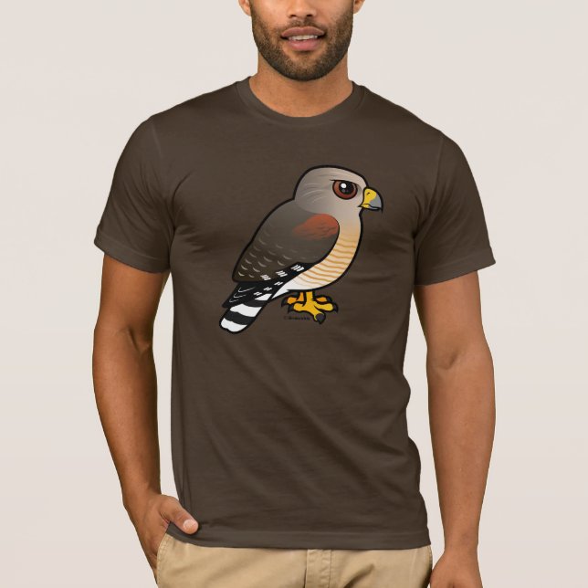 Röd-knuffad hök t-shirt (Framsida)