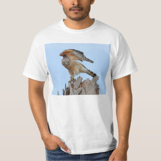 Röd knuffad hök t-shirt