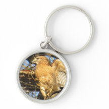 Röd-knuffad höknyckelring