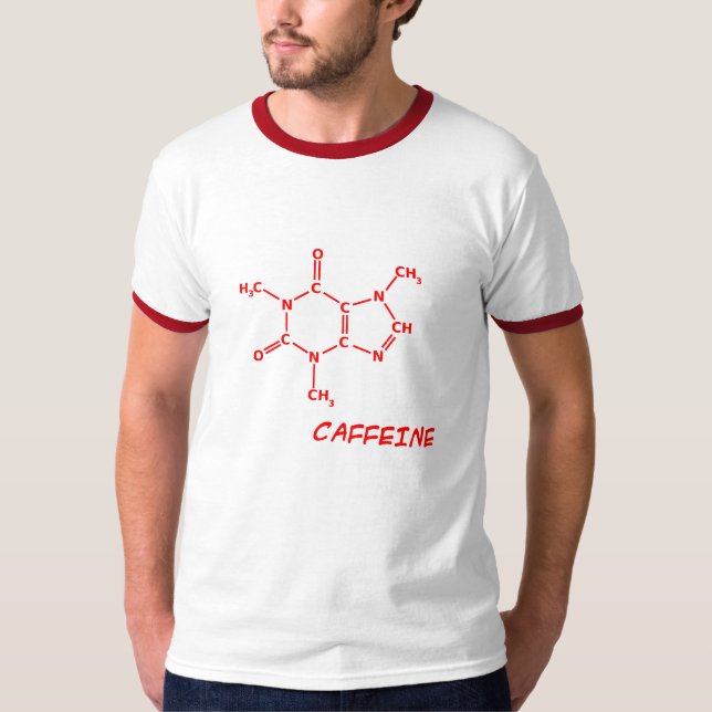 Röd koffeinmolekylT-tröja T Shirt (Framsida)