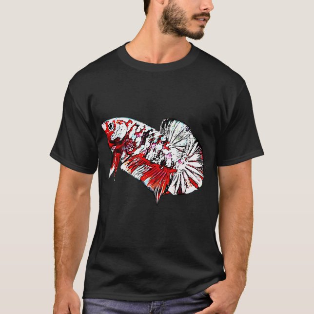 Röd Koi Koppar Betta Fisk T Shirt (Framsida)