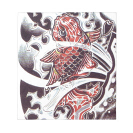 Röd Koi-tatueringdesign Anteckningsblock