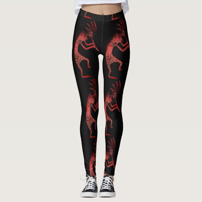 röd kokopelli svart leggings (Framsida)