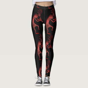 röd kokopellisvart leggings